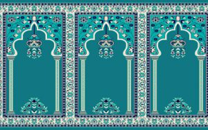 Seccadeli Cami Halısı Koyu Çini